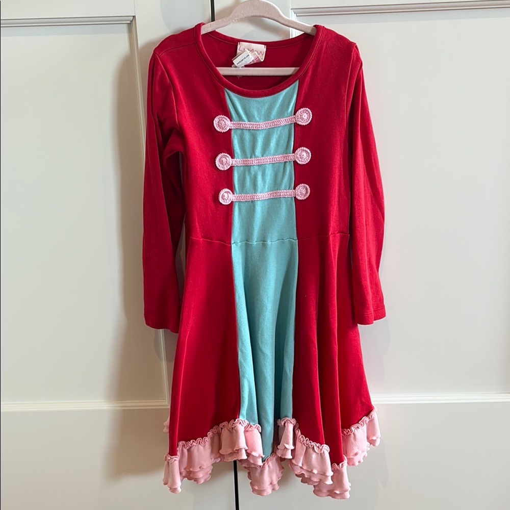 Lemon Loves Lime Red and Blue Kids Dress